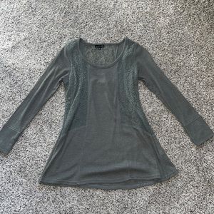 Long sleeve blouse with lace detail